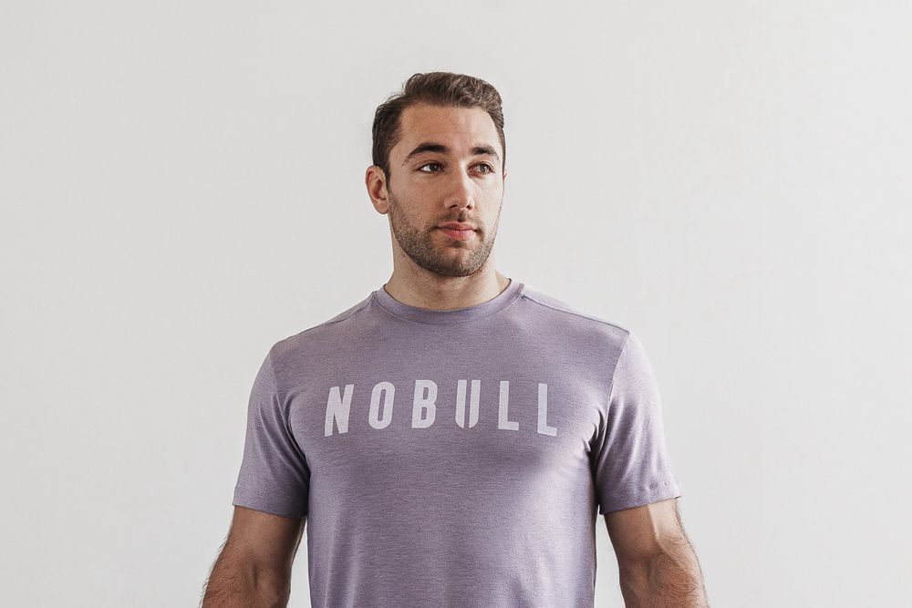 NOBULL Men's Tee - Lavender - Ireland (5437SEPUH)